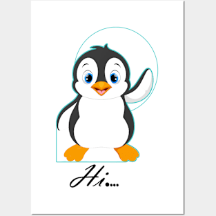 Penguine says hi Posters and Art